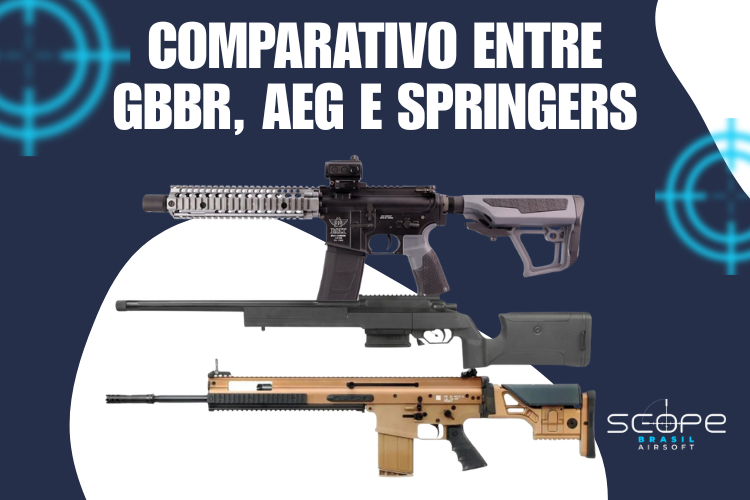 Comparativo entre Rifles GBBR, AEG e Springers no Airsoft: Entenda as Diferenças Antes de Escolher o Seu
