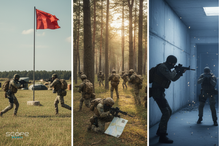Tipos de Jogos de Airsoft: Dominação de Bandeira, Milsim, CQB e Mais